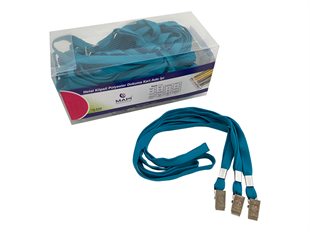 MAPİ METAL KLİPSLİ-POLYESTER DOKUMA KART ASKI İPİ TURKUAZ 50Lİ