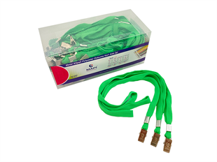 MAPİ METAL KLİPSLİ-POLYESTER DOKUMA KART ASKI İPİ FOSFORLU YEŞİL 50Lİ PAKET