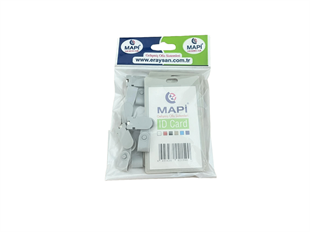 MAPİ PP KLİPSLİ DİKEY KART POŞETİ GRİ 5 Lİ BLİSTERLI