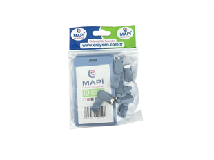 MAPİ PP KLİPSLİ DİKEY KART POŞETİ MAVİ 5 Lİ BLİSTERLI