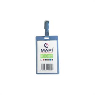 MAPİ PP KLİPSLİ DİKEY KART POŞETİ MAVİ 5 Lİ BLİSTERLI