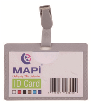 MAPİ PP KLİPSLİ YATAY KART POŞETİ GRİ 5 Lİ BLİSTERLI