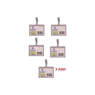 MAPİ PP KLİPSLİ YATAY KART POŞETİ GRİ 5 Lİ BLİSTERLI