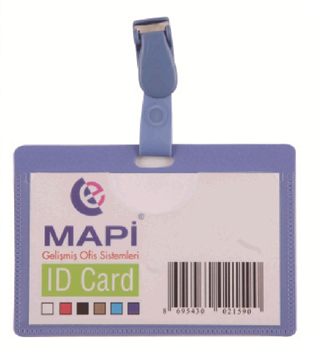 MAPİ PP KLİPSLİ YATAY KART POŞETİ MAVİ 5 Lİ BLİSTERLI