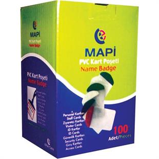 MAPİ PVC KART POŞETLERİ (DİKEY) SİYAH ŞERİTLİ 100LÜ PAKET