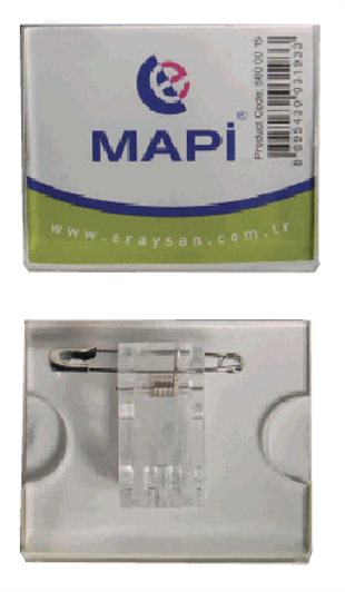MAPİ ŞEFFAF İSİMLİK (DİKDÖRTGEN) K01 45X38 25Lİ PAKET