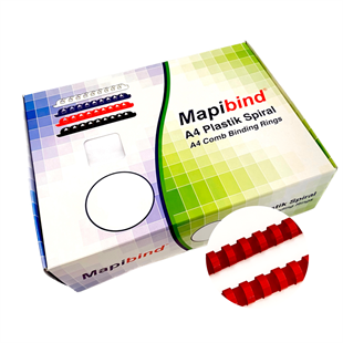 MAPİBİND 18MM PLASTİK SPİRAL KIRMIZI 100 AD.