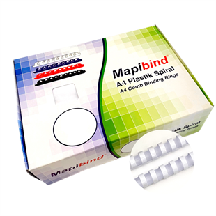 MAPİBİND 19MM PLASTİK SPİRAL BEYAZ 100 AD.