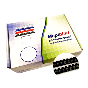 MAPİBİND 25MM PLASTİK SPİRAL SİYAH 50 AD.