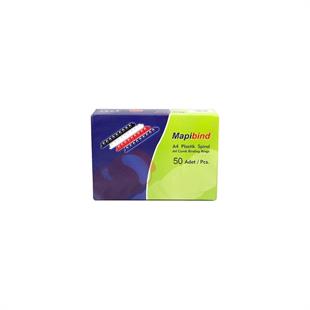 MAPİBİND 28MM PLASTİK SPİRAL KIRMIZI 50 AD.