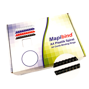 MAPİBİND 28MM PLASTİK SPİRAL SİYAH 50 AD.