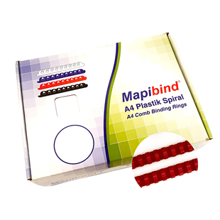 MAPİBİND 32MM PLASTİK SPİRAL KIRMIZI 50 AD.