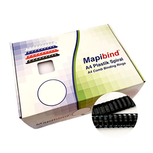 MAPİBİND 38MM PLASTİK SPİRAL SİYAH 50 AD.
