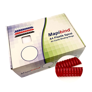 MAPİBİND 50MM PLASTİK SPİRAL KIRMIZI 50 AD.