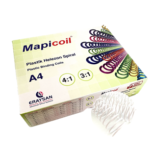 MAPİCOİL 3:1 PLASTİK HELEZON SPİRAL 28MM BEYAZ 50 AD. 36 LOP