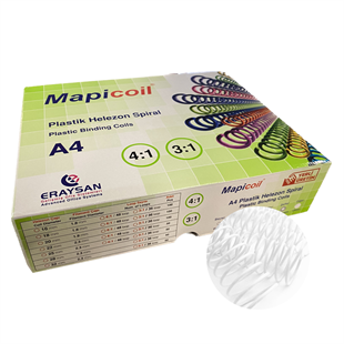 MAPİCOİL 3:1 PLASTİK HELEZON SPİRAL 50MM BEYAZ 50 AD. 36 LOP