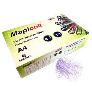 MAPİCOİL 4:1 PLASTİK HELEZON SPİRAL 14MM ŞEFFAF 100 AD. 48 LOP