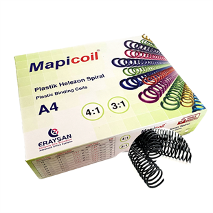 MAPİCOİL 4:1 PLASTİK HELEZON SPİRAL 16MM SİYAH 100 AD. 48 LOP