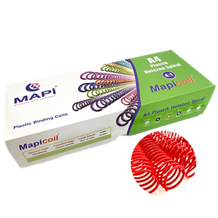 MAPİCOİL 4:1 PLASTİK HELEZON SPİRAL 6MM KIRMIZI 200 AD. 48 LOP