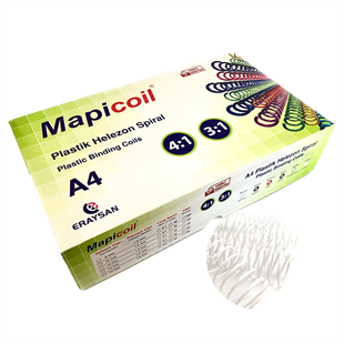 MAPİCOİL 4:1 PLASTİK HELEZON SPİRAL 8MM BEYAZ 200 AD. 48 LOP