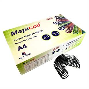 MAPİCOİL 4:1 PLASTİK HELEZON SPİRAL 8MM SİYAH 200 AD. 48 LOP