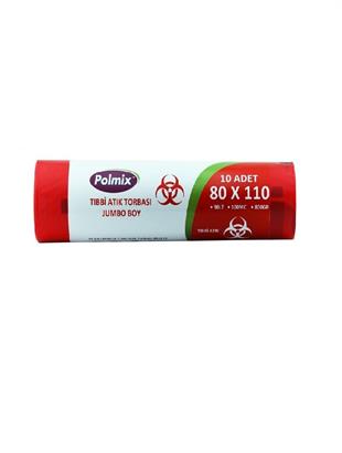 POLMİX TIBBİ ATIK JUMBO 80X110 800GR 100MİC.10 RULO