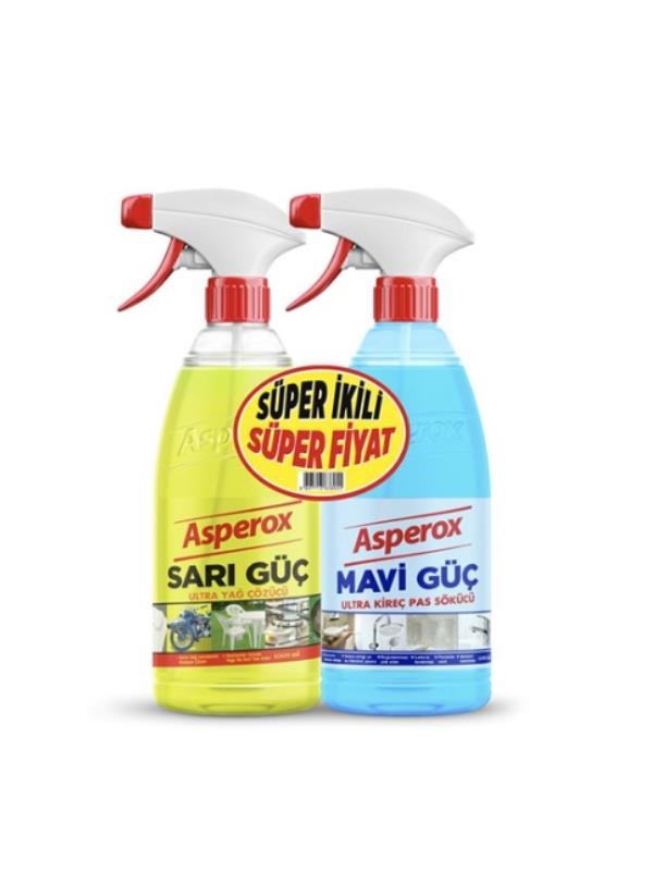 ASPEROX İKİLİ SET SARI GÜÇ 1 LT + MAVİ GÜÇ 1 LT
