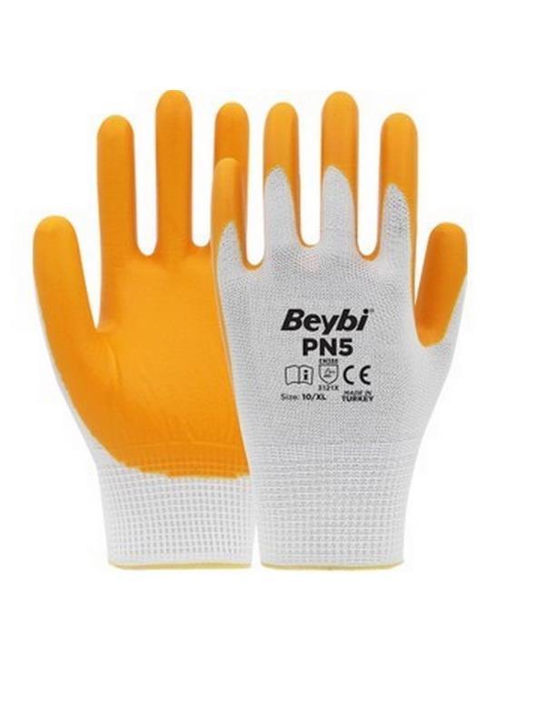 Beybi Pn5 Sarı Beyaz Eldiven 10/Xl