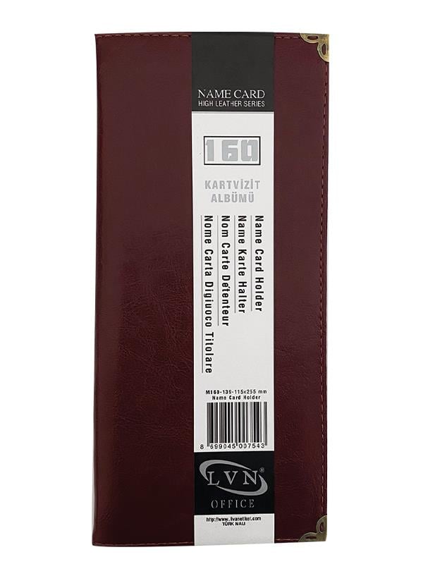 Kartvizit Albümü BORDO 160 Kart Kapasiteli 115x255 mm