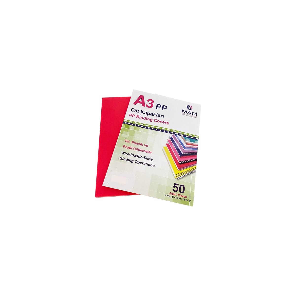 MAPİ A3 PP FOSFORLU KAPAK 550 MİCRON FOSFORLU TURUNCU 50 Lİ