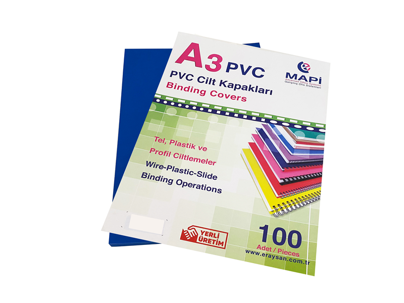 MAPİ A3 PVC OPAK CİLT KAPAK LACİVERT 100 LÜ