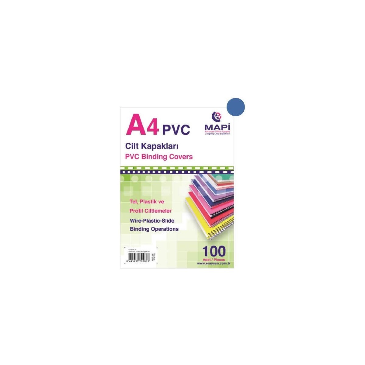 MAPİ A4 CİLT KAPAK PPE BEYAZ 300 MİCRON 100 LÜ