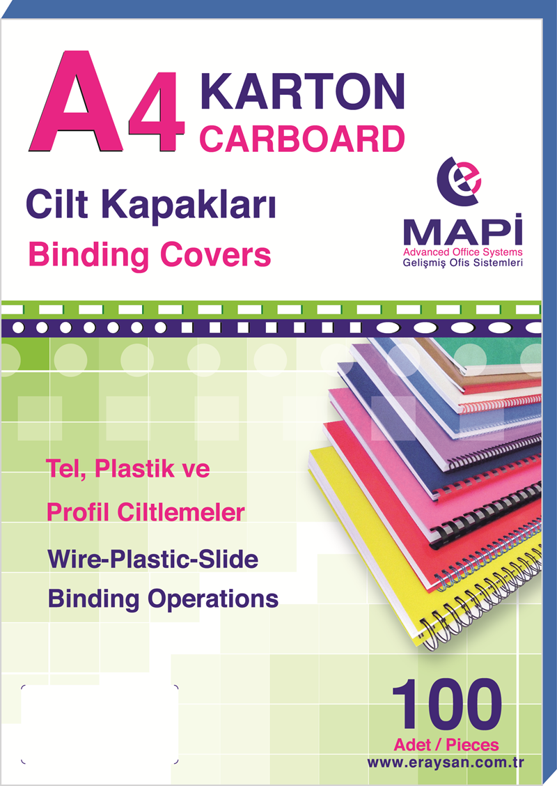 MAPİ A4 KARTON KAPAK 250 GR. MAVİ 100 LÜ