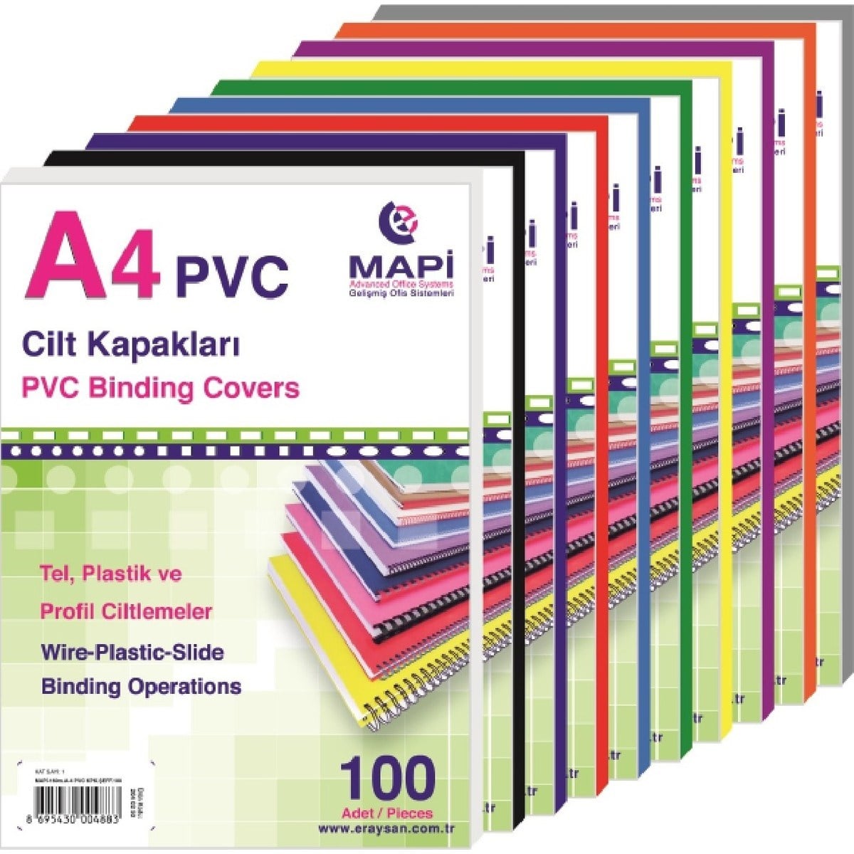 MAPİ A4 PP OPAK KAPAK (KUM DESEN) 450 MİCRON LACİVERT 50 Lİ