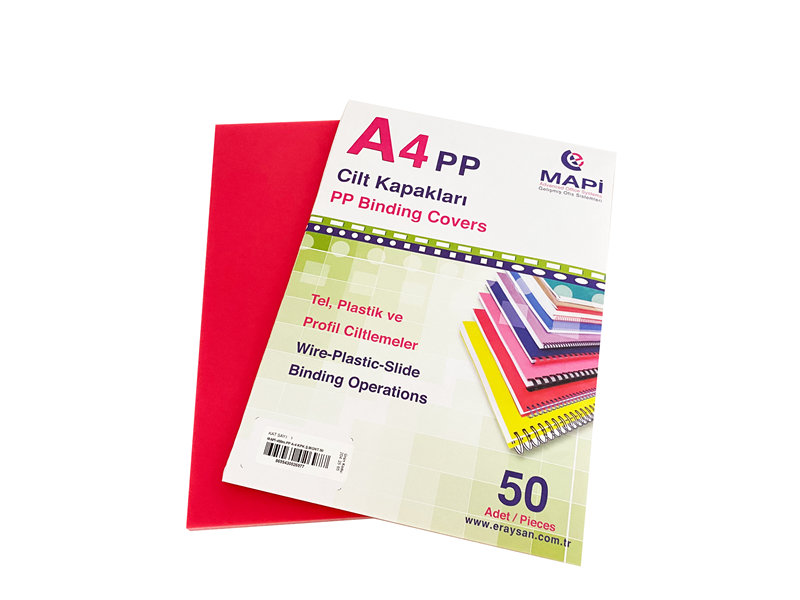 MAPİ A4 PP ŞEFFAF KAPAK (KUM DESEN) 450 MİCRON ŞEFFAF MAGENTA 50 Lİ