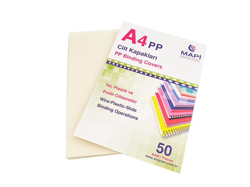 MAPİ A4 PP ŞEFFAF KAPAK (KUM DESEN) 450 MİCRON ŞEFFAF BUZLU 50 Lİ