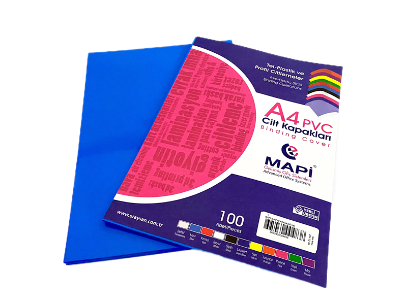 MAPİ A4 PVC OPAK CİLT KAPAK LACİVERT 100 LÜ