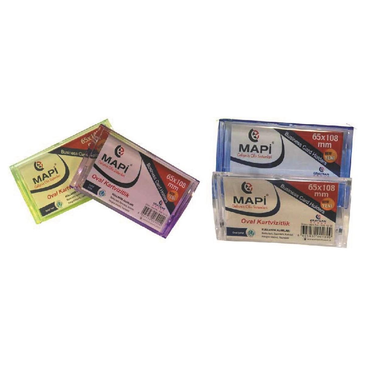 MAPİ DİKDÖRTGEN KARTVİZİTLİK OVAL ŞEFFAF MOR 65X108