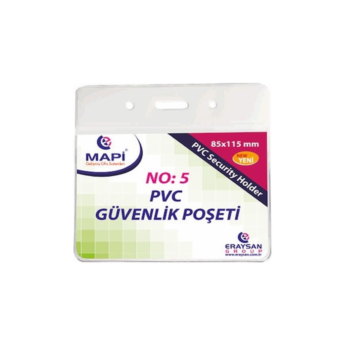 MAPİ ÖZEL EBAT PVC GÜVENLİK KARTI POŞETİ NO:5 85X115 100'LÜ PAKET