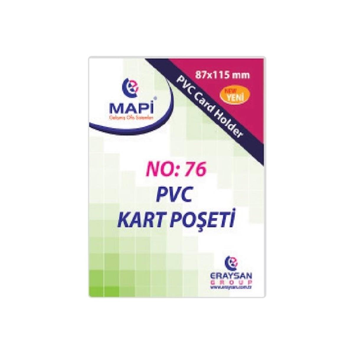 MAPİ ÖZEL EBAT PVC KART POŞETİ NO:76 87X115 100'LÜ PAKET