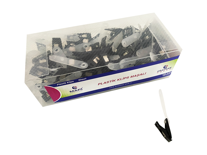 MAPİ PLASTİK KLİPS (MAŞALI) SİYAH 100 LÜ PAKET