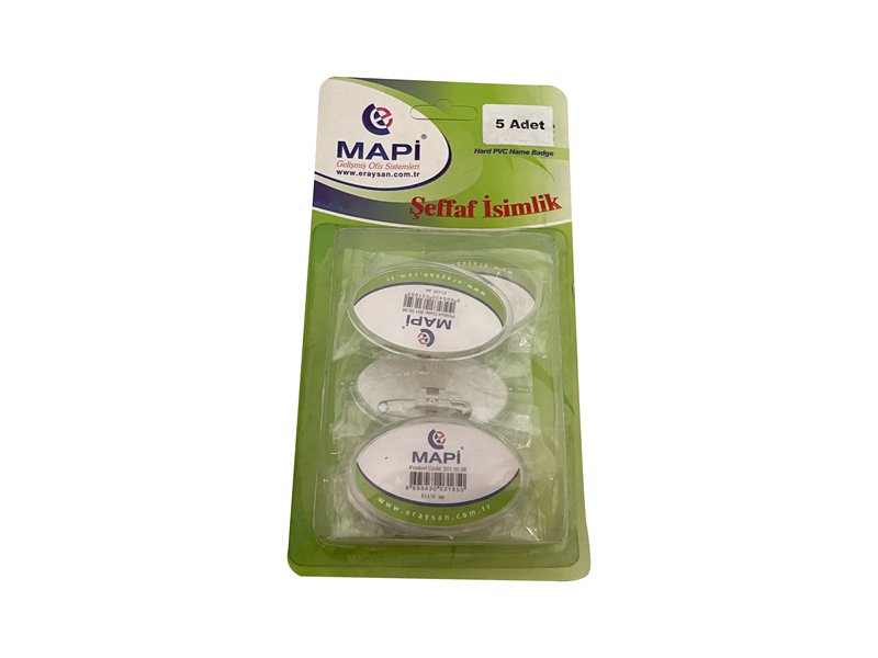 MAPİ ŞEFFAF İSİMLİKLER BLİSTER 61X36 MM 5'Lİ PAKET
