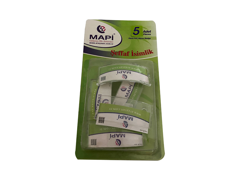 MAPİ ŞEFFAF İSİMLİKLER BLİSTER 74X28 MM 5'Lİ PAKET