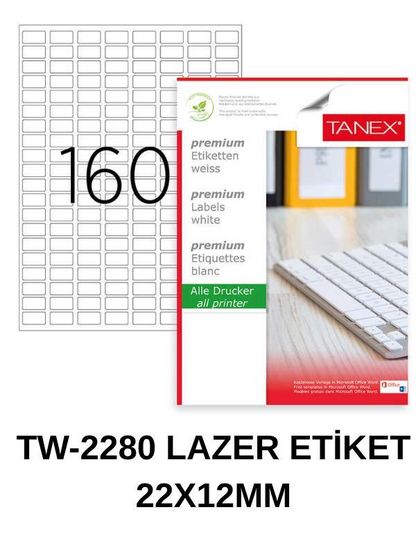 TANEX TW-2280 LAZER ETİKET 22X12MM