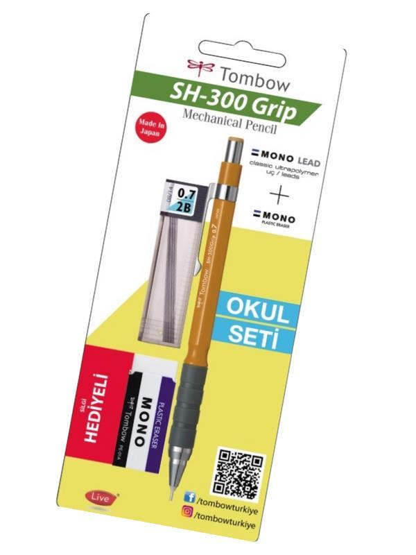 TOMBOW SH-300 GRİP 07MM VERSATİL OKUL SETİ METALİK ALTIN