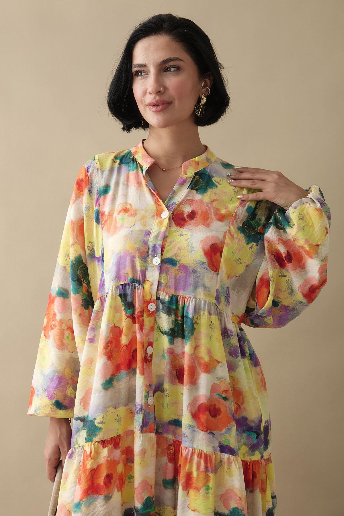 Dalia Sarı Mango Elbise