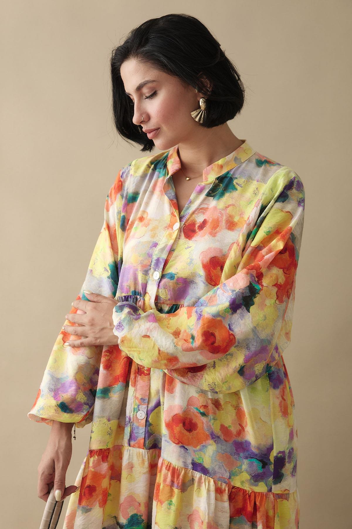 Dalia Sarı Mango Elbise