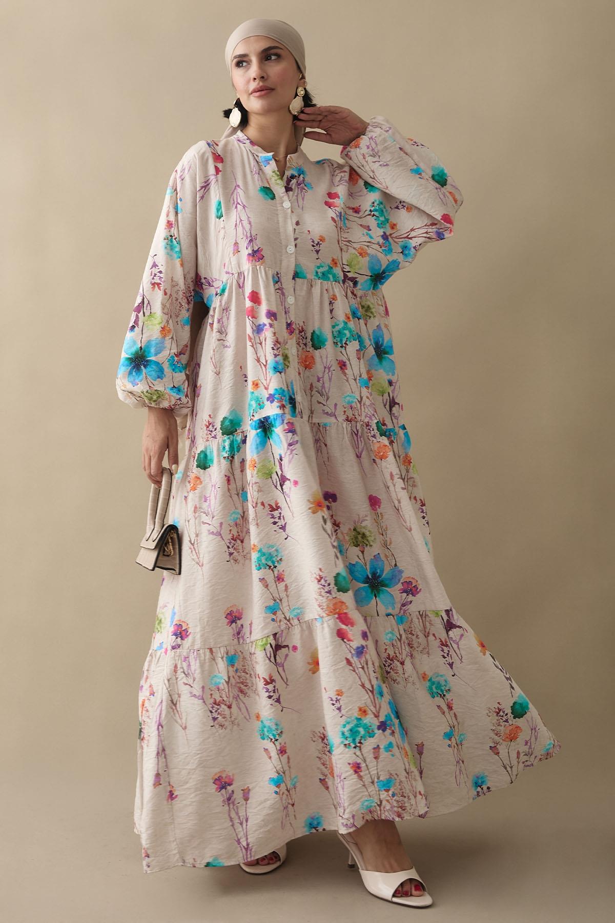 Gardenya Mavi Mango Elbise