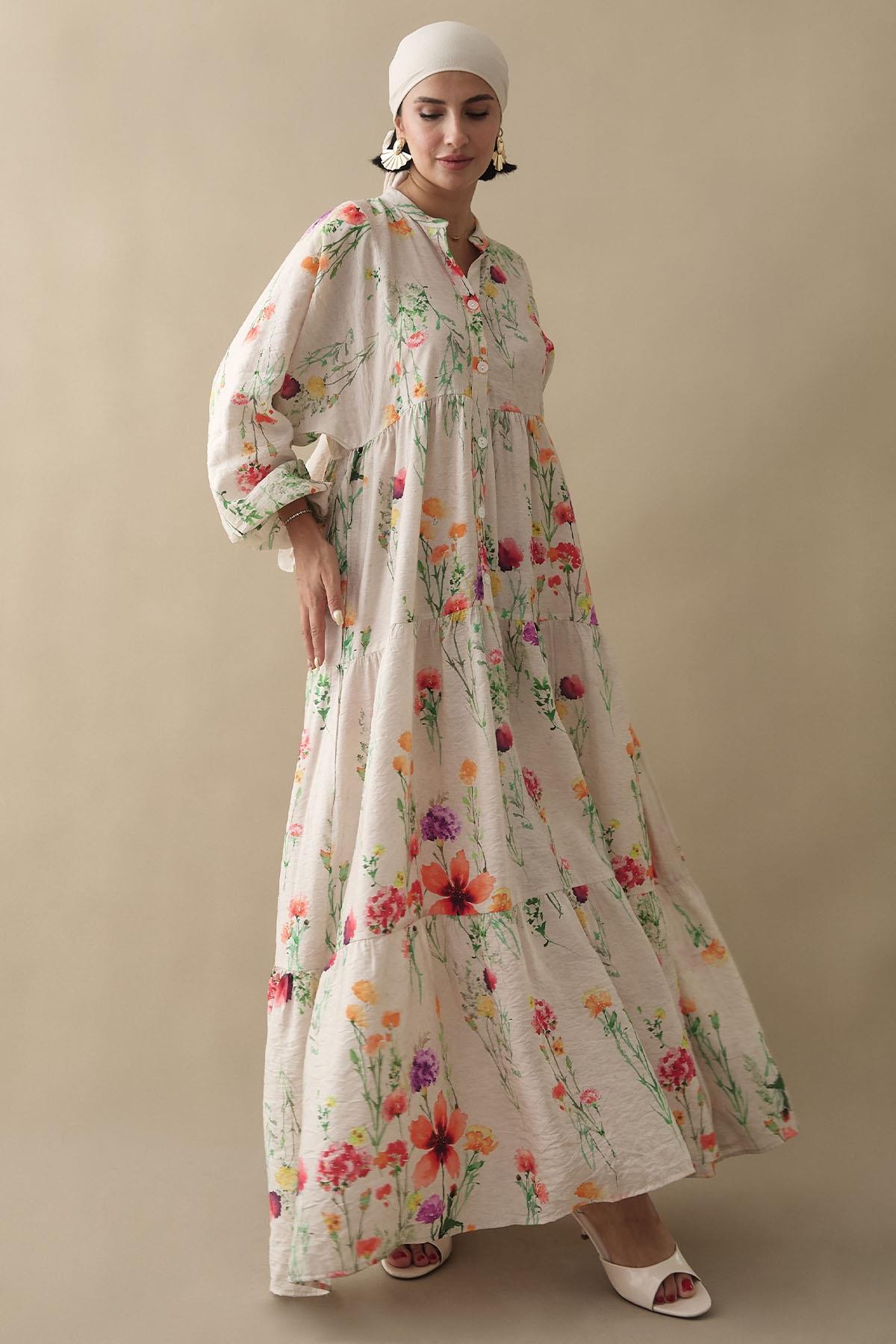 Gardenya Oranj Mango Elbise