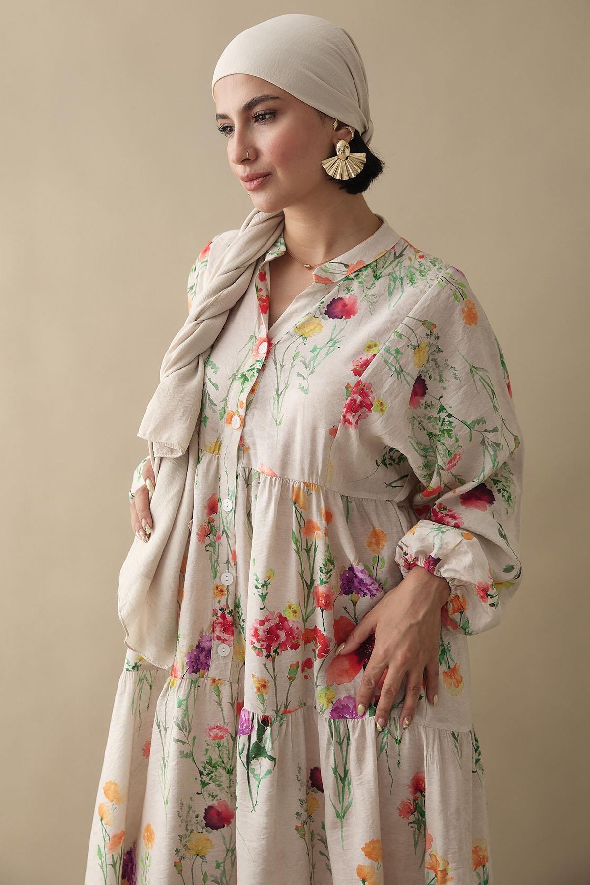 Gardenya Oranj Mango Elbise